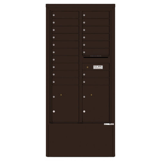 18 Tenant Doors with 2 Parcel Lockers and Outgoing Mail Compartment - 4C Depot Mailbox Module - 4C15D - 18 - D - Select Commercial Mailboxes