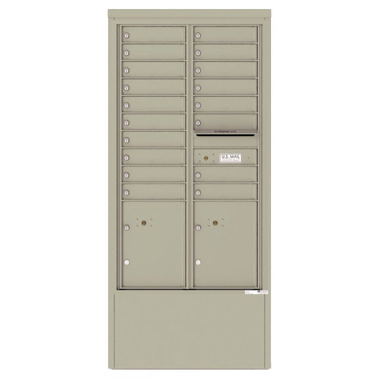 18 Tenant Doors with 2 Parcel Lockers and Outgoing Mail Compartment - 4C Depot Mailbox Module - 4C15D - 18 - D - Select Commercial Mailboxes