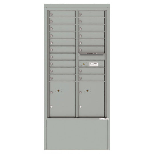 18 Tenant Doors with 2 Parcel Lockers and Outgoing Mail Compartment - 4C Depot Mailbox Module - 4C15D - 18 - D - Select Commercial Mailboxes