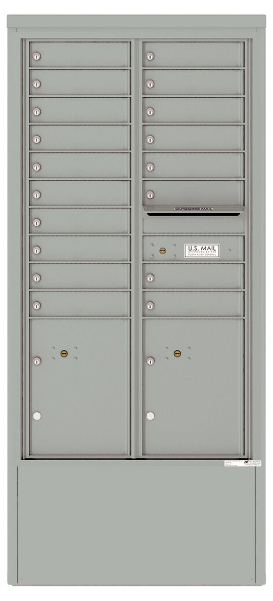 18 Tenant Doors with 2 Parcel Lockers and Outgoing Mail Compartment - 4C Depot Mailbox Module - 4C15D - 18 - D - Select Commercial Mailboxes