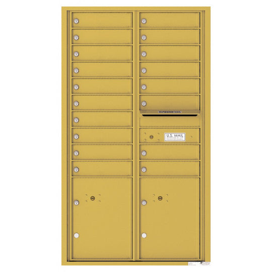 18 Tenant Doors with 2 Parcel Lockers and Outgoing Mail Compartment - 4C Wall Mount 15 - High Mailboxes - 4C15D - 18 - Select Commercial Mailboxes