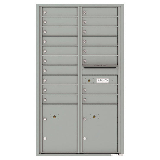 18 Tenant Doors with 2 Parcel Lockers and Outgoing Mail Compartment - 4C Wall Mount 15 - High Mailboxes - 4C15D - 18 - Select Commercial Mailboxes