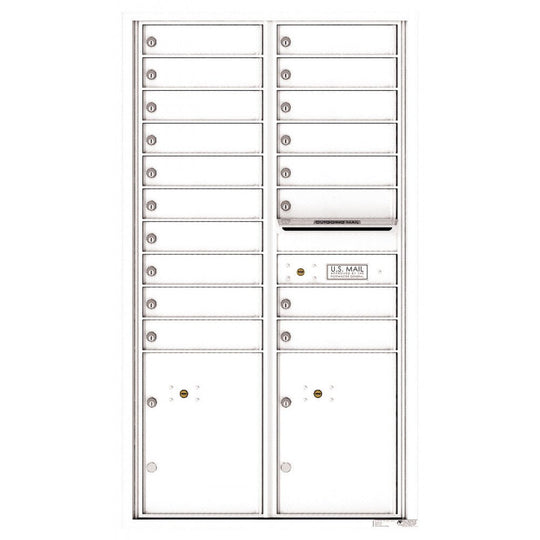 18 Tenant Doors with 2 Parcel Lockers and Outgoing Mail Compartment - 4C Wall Mount 15 - High Mailboxes - 4C15D - 18 - Select Commercial Mailboxes