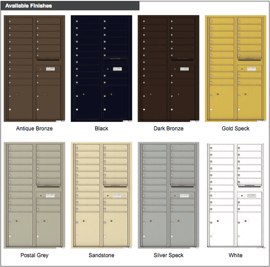 18 Tenant Doors with 2 Parcel Lockers and Outgoing Mail Compartment - 4C Wall Mount 15 - High Mailboxes - 4C15D - 18 - Select Commercial Mailboxes