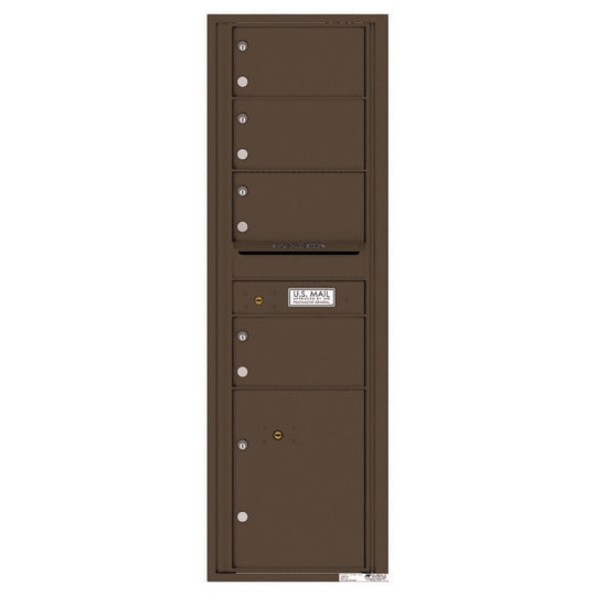 4 Oversized Tenant Doors with 1 Parcel Locker and Outgoing Mail Compartment - 4C Wall Mount 15 - High Mailboxes - 4C15S - 04 - Select Commercial Mailboxes