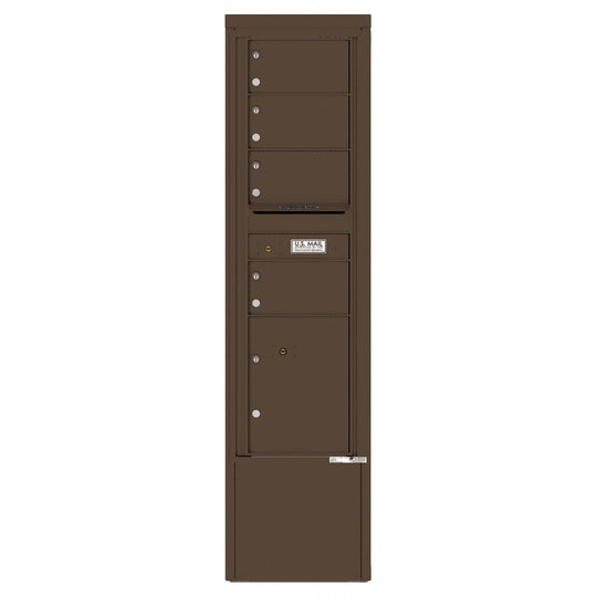 4 Tenant Doors with 1 Parcel Locker and Outgoing Mail Compartment - 4C Depot Mailbox Module - 4C15S - 04 - D - Select Commercial Mailboxes