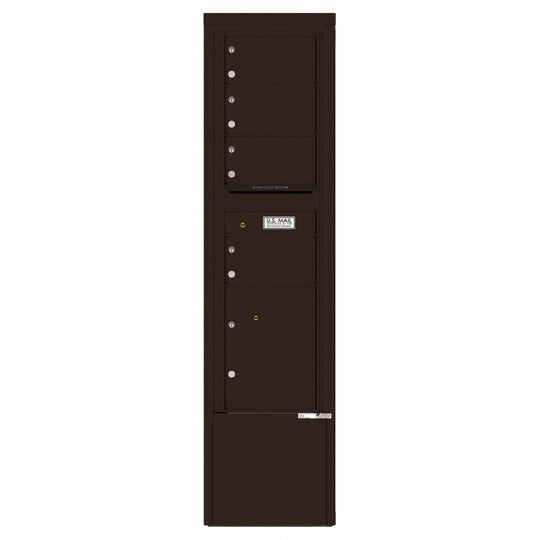 4 Tenant Doors with 1 Parcel Locker and Outgoing Mail Compartment - 4C Depot Mailbox Module - 4C15S - 04 - D - Select Commercial Mailboxes