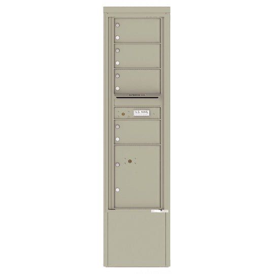 4 Tenant Doors with 1 Parcel Locker and Outgoing Mail Compartment - 4C Depot Mailbox Module - 4C15S - 04 - D - Select Commercial Mailboxes