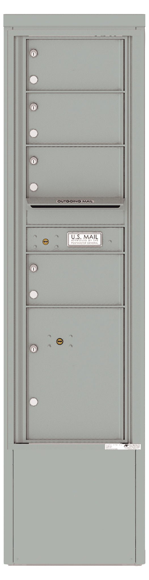 4 Tenant Doors with 1 Parcel Locker and Outgoing Mail Compartment - 4C Depot Mailbox Module - 4C15S - 04 - D - Select Commercial Mailboxes