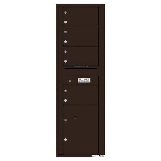 4 Oversized Tenant Doors with 1 Parcel Locker and Outgoing Mail Compartment - 4C Wall Mount 15 - High Mailboxes - 4C15S - 04 - Select Commercial Mailboxes