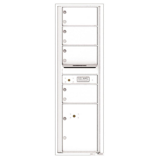 4 Oversized Tenant Doors with 1 Parcel Locker and Outgoing Mail Compartment - 4C Wall Mount 15 - High Mailboxes - 4C15S - 04 - Select Commercial Mailboxes