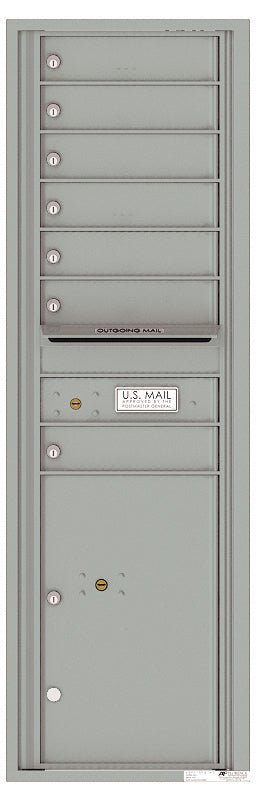 7 Tenant Doors with 1 Parcel Locker and Outgoing Mail Compartment - 4C Wall Mount 15 - High Mailboxes - 4C15S - 07 - Select Commercial Mailboxes