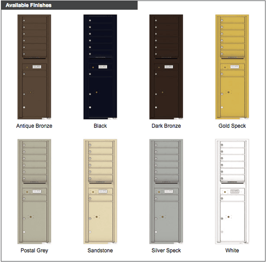 7 Tenant Doors with 1 Parcel Locker and Outgoing Mail Compartment - 4C Wall Mount 15 - High Mailboxes - 4C15S - 07 - Select Commercial Mailboxes