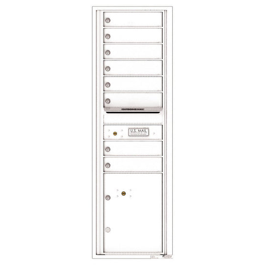 8 Tenant Doors with 1 Parcel Locker and Outgoing Mail Compartment - 4C Wall Mount 15 - High Mailboxes - 4C15S - 08 - Select Commercial Mailboxes