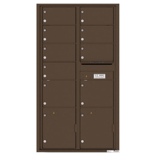 9 Oversized Tenant Doors with 2 Parcel Lockers and Outgoing Mail Compartment - 4C Wall Mount Max Height Mailboxes - 4C16D - 09 - Select Commercial Mailboxes