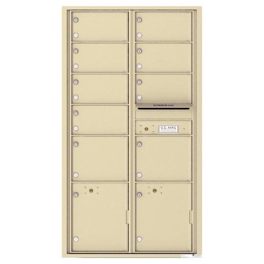 9 Oversized Tenant Doors with 2 Parcel Lockers and Outgoing Mail Compartment - 4C Wall Mount Max Height Mailboxes - 4C16D - 09 - Select Commercial Mailboxes