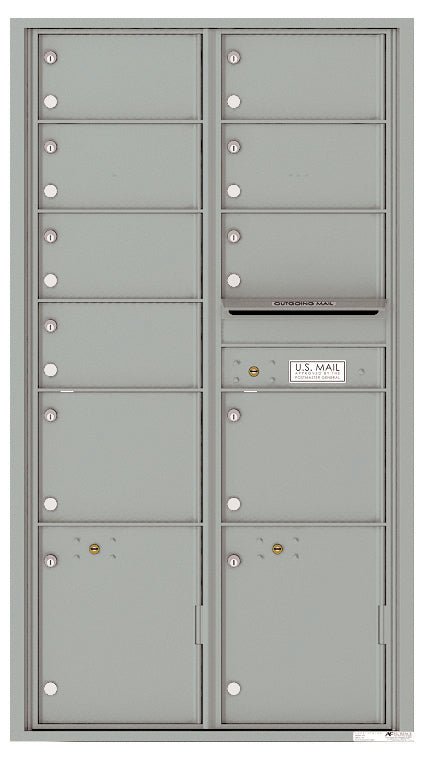 9 Oversized Tenant Doors with 2 Parcel Lockers and Outgoing Mail Compartment - 4C Wall Mount Max Height Mailboxes - 4C16D - 09 - Select Commercial Mailboxes