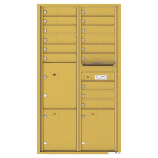 15 Tenant Doors with 3 Parcel Lockers and Outgoing Mail Compartment - 4C Wall Mount Max Height Mailboxes - 4C16D - 15 - Select Commercial Mailboxes