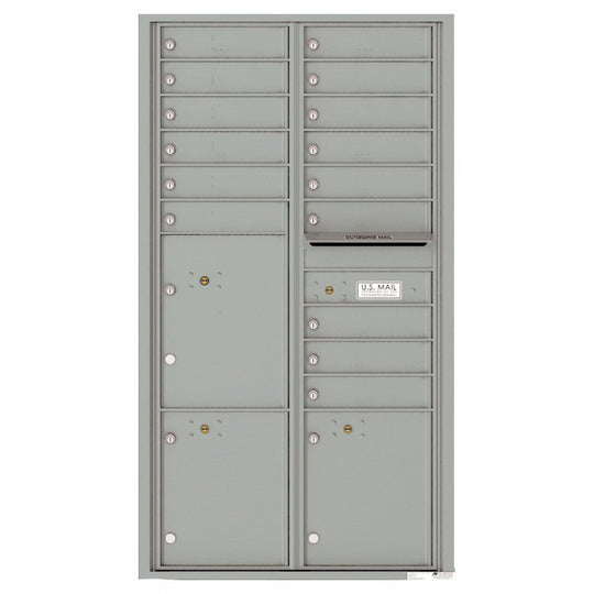 15 Tenant Doors with 3 Parcel Lockers and Outgoing Mail Compartment - 4C Wall Mount Max Height Mailboxes - 4C16D - 15 - Select Commercial Mailboxes