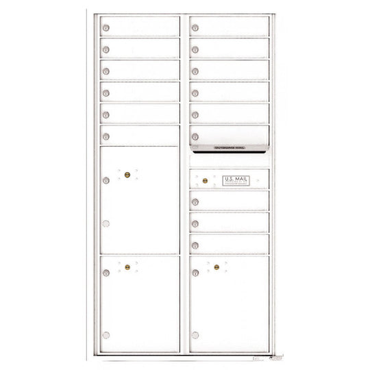 15 Tenant Doors with 3 Parcel Lockers and Outgoing Mail Compartment - 4C Wall Mount Max Height Mailboxes - 4C16D - 15 - Select Commercial Mailboxes