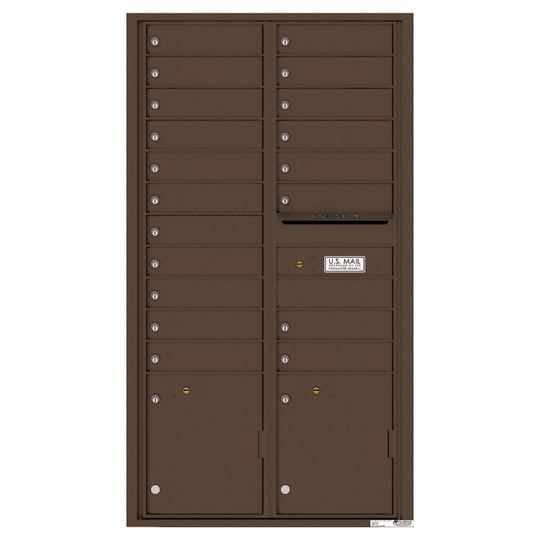 19 Tenant Doors with 2 Parcel Lockers and Outgoing Mail Compartment - 4C Wall Mount Max Height Mailboxes - 4C16D - 19 - Select Commercial Mailboxes