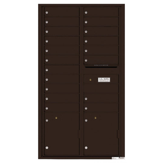 19 Tenant Doors with 2 Parcel Lockers and Outgoing Mail Compartment - 4C Wall Mount Max Height Mailboxes - 4C16D - 19 - Select Commercial Mailboxes