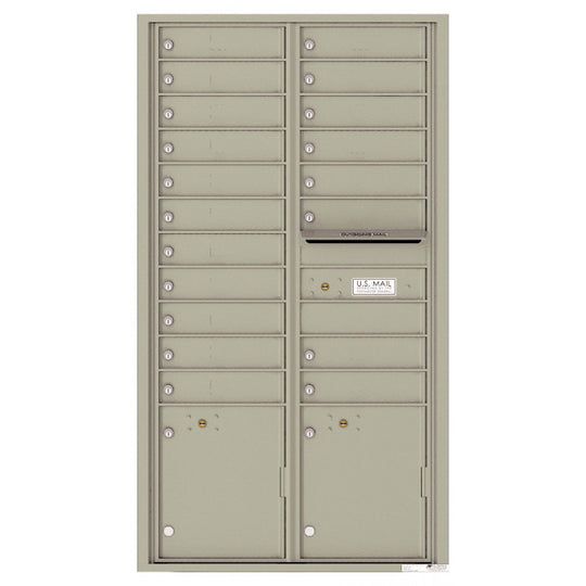 19 Tenant Doors with 2 Parcel Lockers and Outgoing Mail Compartment - 4C Wall Mount Max Height Mailboxes - 4C16D - 19 - Select Commercial Mailboxes