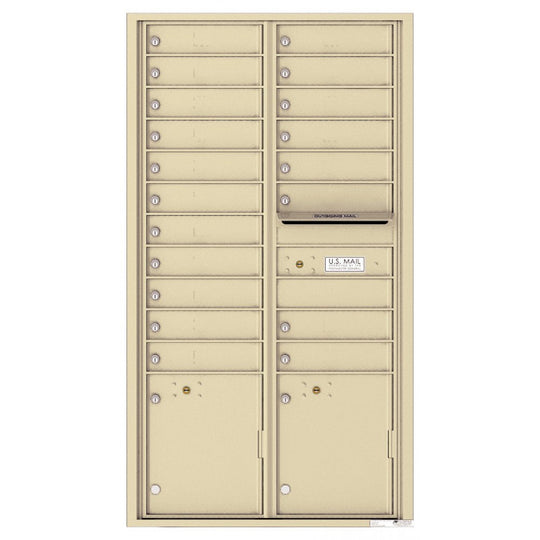 19 Tenant Doors with 2 Parcel Lockers and Outgoing Mail Compartment - 4C Wall Mount Max Height Mailboxes - 4C16D - 19 - Select Commercial Mailboxes