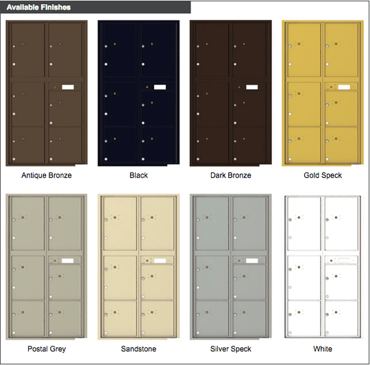 6 Parcel Doors Unit - 4C Wall Mount Max Height - 4C16D - 6P - Select Commercial Mailboxes