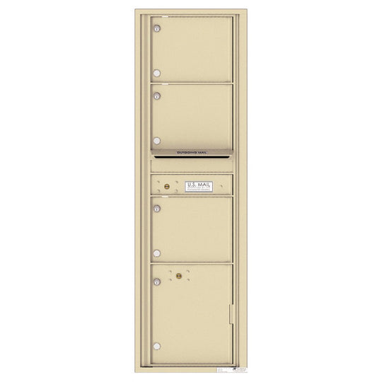 3 Oversized Tenant Doors with 1 Parcel Locker and Outgoing Mail Compartment - 4C Wall Mount Max Height Mailboxes - 4C16S - 03 - Select Commercial Mailboxes