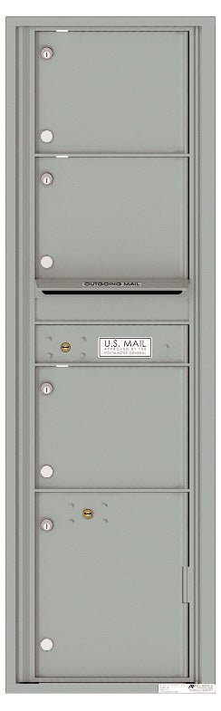 3 Oversized Tenant Doors with 1 Parcel Locker and Outgoing Mail Compartment - 4C Wall Mount Max Height Mailboxes - 4C16S - 03 - Select Commercial Mailboxes