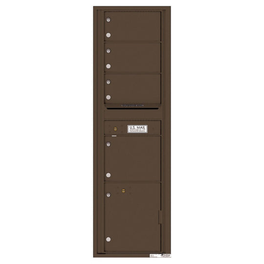 4 Oversized Tenant Doors with 1 Parcel Locker and Outgoing Mail Compartment - 4C Wall Mount Max Height Mailboxes - 4C16S - 04 - Select Commercial Mailboxes