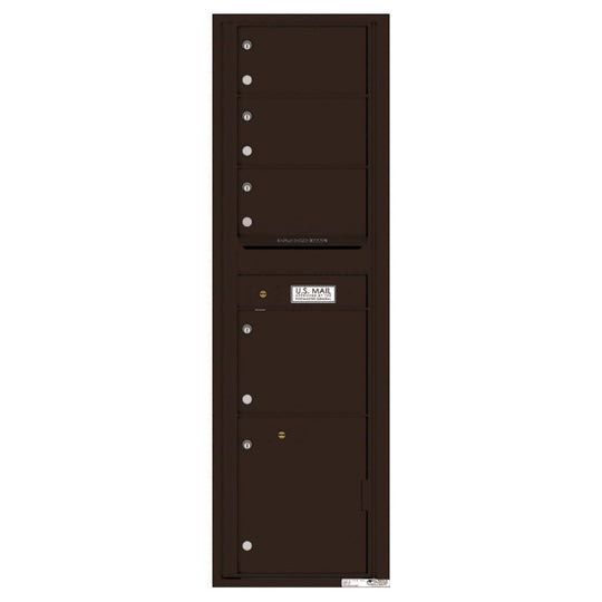 4 Oversized Tenant Doors with 1 Parcel Locker and Outgoing Mail Compartment - 4C Wall Mount Max Height Mailboxes - 4C16S - 04 - Select Commercial Mailboxes