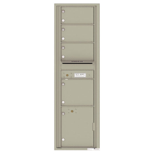 4 Oversized Tenant Doors with 1 Parcel Locker and Outgoing Mail Compartment - 4C Wall Mount Max Height Mailboxes - 4C16S - 04 - Select Commercial Mailboxes