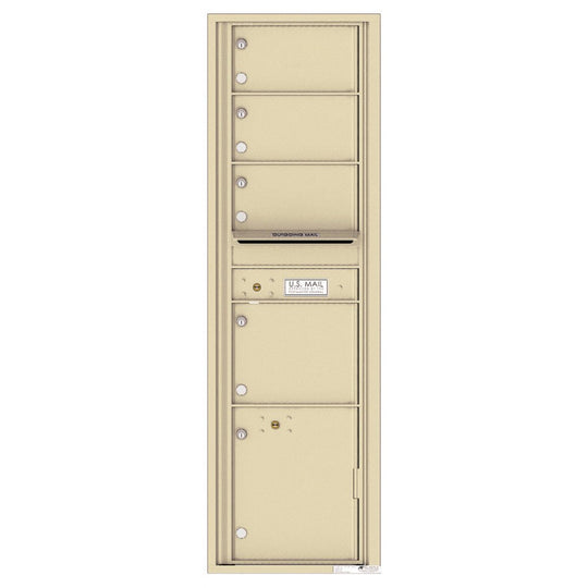 4 Oversized Tenant Doors with 1 Parcel Locker and Outgoing Mail Compartment - 4C Wall Mount Max Height Mailboxes - 4C16S - 04 - Select Commercial Mailboxes