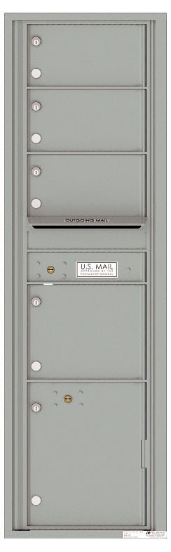 4 Oversized Tenant Doors with 1 Parcel Locker and Outgoing Mail Compartment - 4C Wall Mount Max Height Mailboxes - 4C16S - 04 - Select Commercial Mailboxes