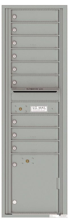 9 Tenant Doors with 1 Parcel Locker and Outgoing Mail Compartment - 4C Wall Mount Max Height Mailboxes - 4C16S - 09 - Select Commercial Mailboxes