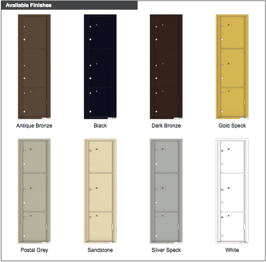 3 Parcel Doors Unit - 4C Wall Mount Max Height - 4C16S - 3P - Select Commercial Mailboxes