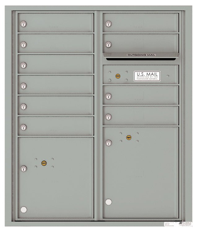 10 Tenant Doors with 2 Parcel Lockers and Outgoing Mail Compartment ...