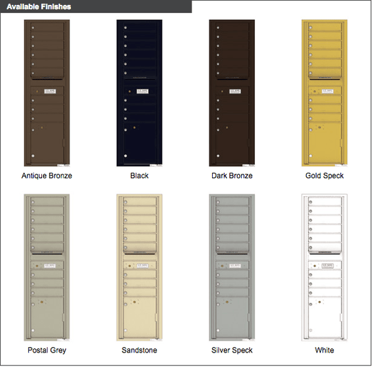 4 Oversized Tenant Doors with 1 Parcel Locker and Outgoing Mail Compartment - 4C Wall Mount Max Height Mailboxes - 4C16S - 04 - Select Commercial Mailboxes